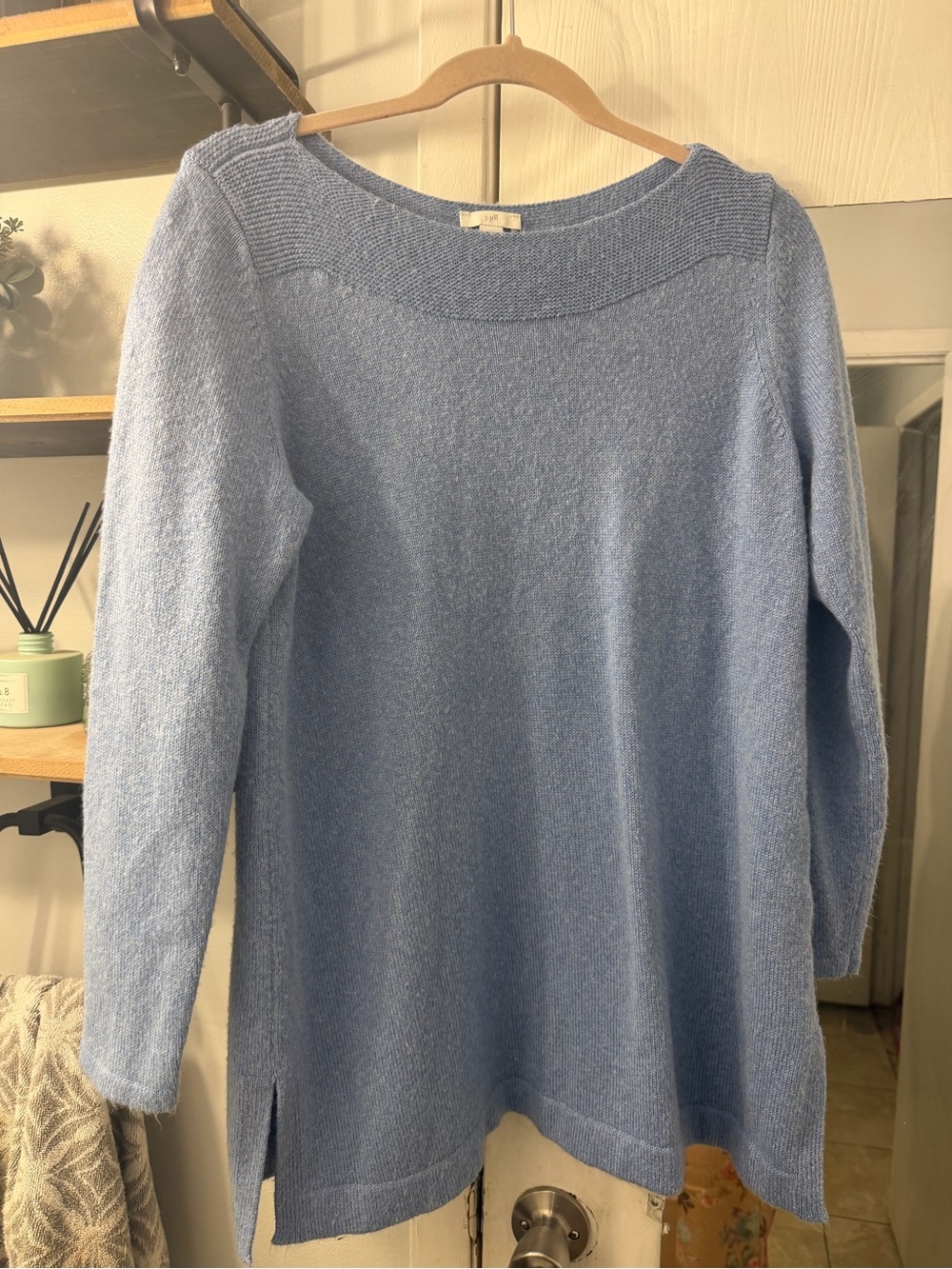 J. Jill Pale Blue Scoop Neck Knit Sweater